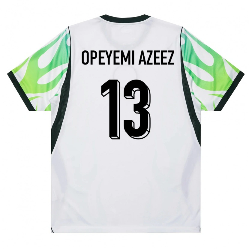 Danxen Dámské Nigérie Jubril Opeyemi Azeez #13 Bílá Zelená Daleko Hráčské Dresy 26-28 Dres