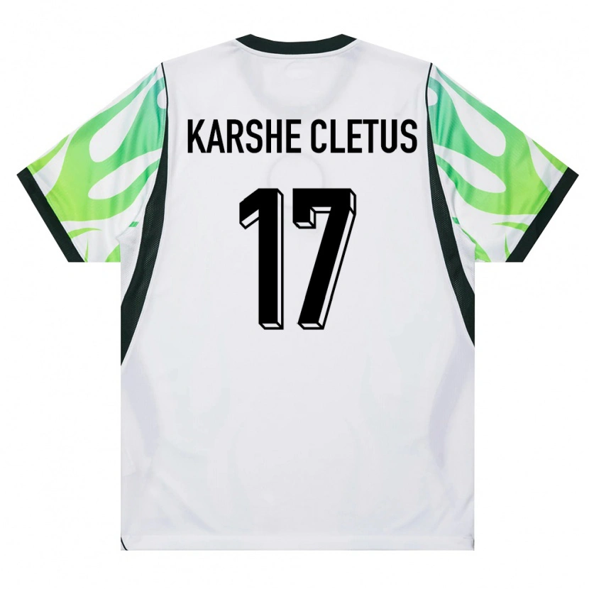 Danxen Dámské Nigérie Simon Karshe Cletus #17 Bílá Zelená Daleko Hráčské Dresy 26-28 Dres