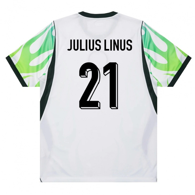 Danxen Dámské Nigérie Chijoke Julius Linus #21 Bílá Zelená Daleko Hráčské Dresy 26-28 Dres