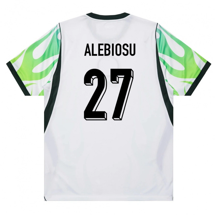Danxen Dámské Nigérie Ryan Alebiosu #27 Bílá Zelená Daleko Hráčské Dresy 26-28 Dres