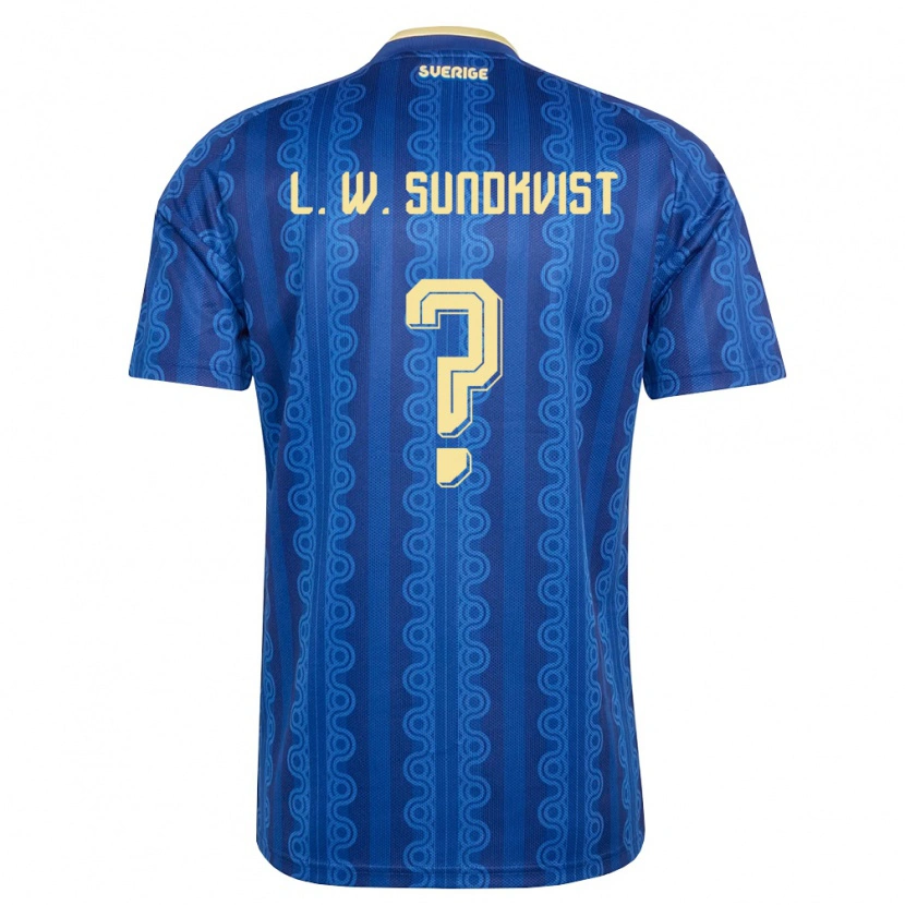 Danxen Dámské Švédsko Leandro Westberg Sundkvist #0 Modrá Námořnická Žlutá Daleko Hráčské Dresy 26-28 Dres