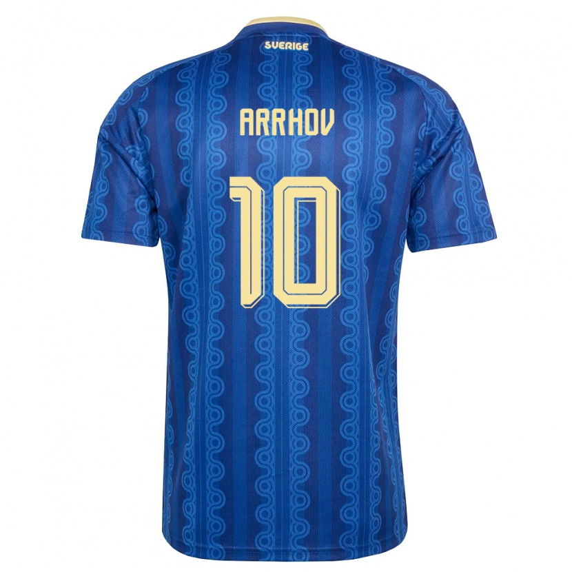 Danxen Dámské Švédsko Love Arrhov #10 Modrá Námořnická Žlutá Daleko Hráčské Dresy 26-28 Dres