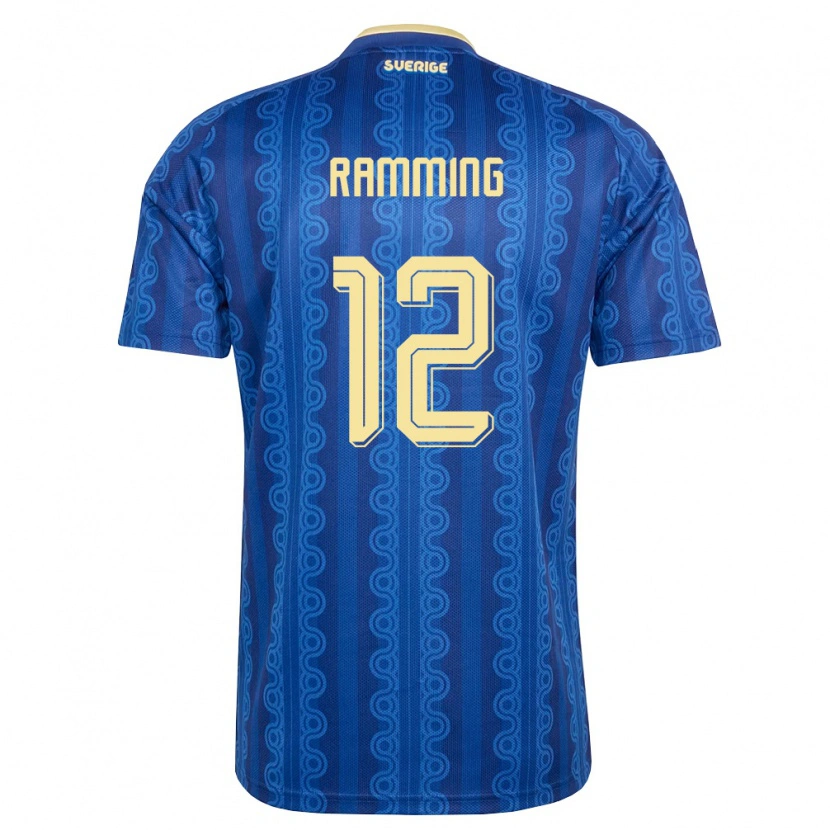 Danxen Dámské Švédsko Nils Ramming #12 Modrá Námořnická Žlutá Daleko Hráčské Dresy 26-28 Dres
