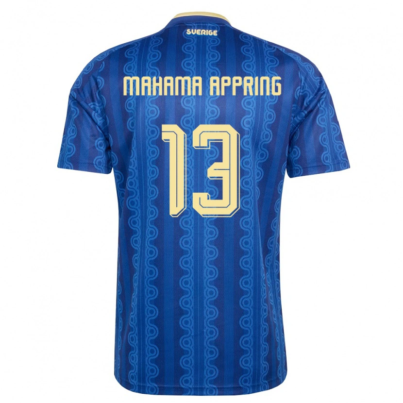 Danxen Dámské Švédsko Elliot Mahama Appring #13 Modrá Námořnická Žlutá Daleko Hráčské Dresy 26-28 Dres