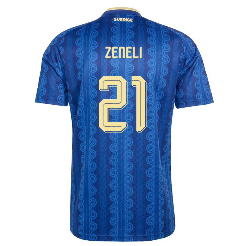 Danxen Dámské Švédsko Besfort Zeneli #21 Modrá Námořnická Žlutá Daleko Hráčské Dresy 26-28 Dres