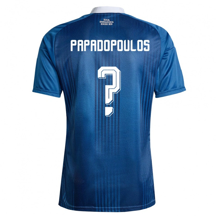 Danxen Dámské Řecko Christos Papadopoulos #0 Námořnická Modrá Bílá Daleko Hráčské Dresy 26-28 Dres