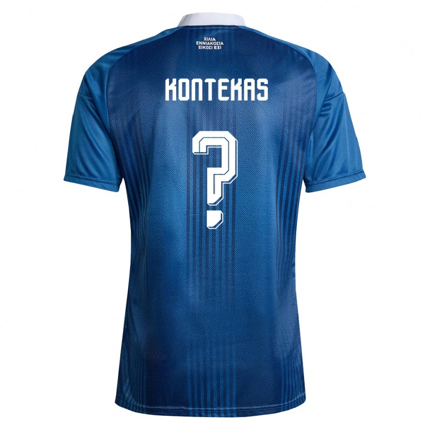 Danxen Dámské Řecko Lefteris Kontekas #0 Námořnická Modrá Bílá Daleko Hráčské Dresy 26-28 Dres