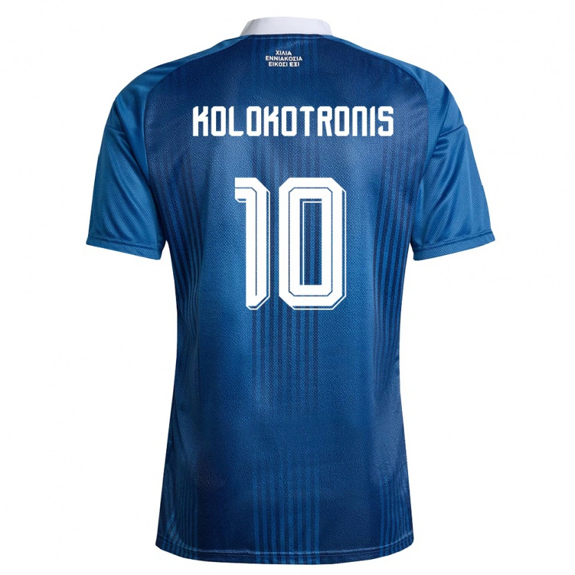 Danxen Dámské Řecko Petros Kolokotronis #10 Námořnická Modrá Bílá Daleko Hráčské Dresy 26-28 Dres