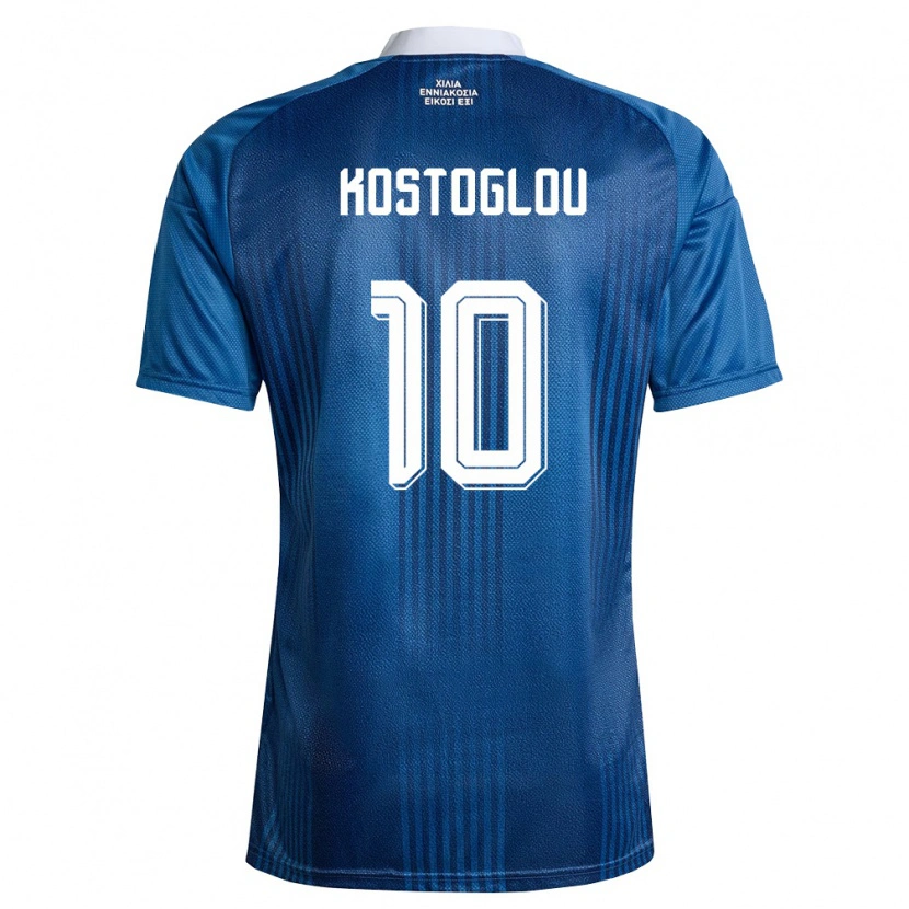 Danxen Dámské Řecko Christos Kostoglou #10 Námořnická Modrá Bílá Daleko Hráčské Dresy 26-28 Dres