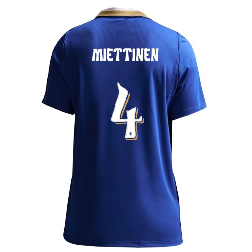 Danxen Dámské Finsko Tony Miettinen #4 Modrá Bílá Daleko Hráčské Dresy 26-28 Dres