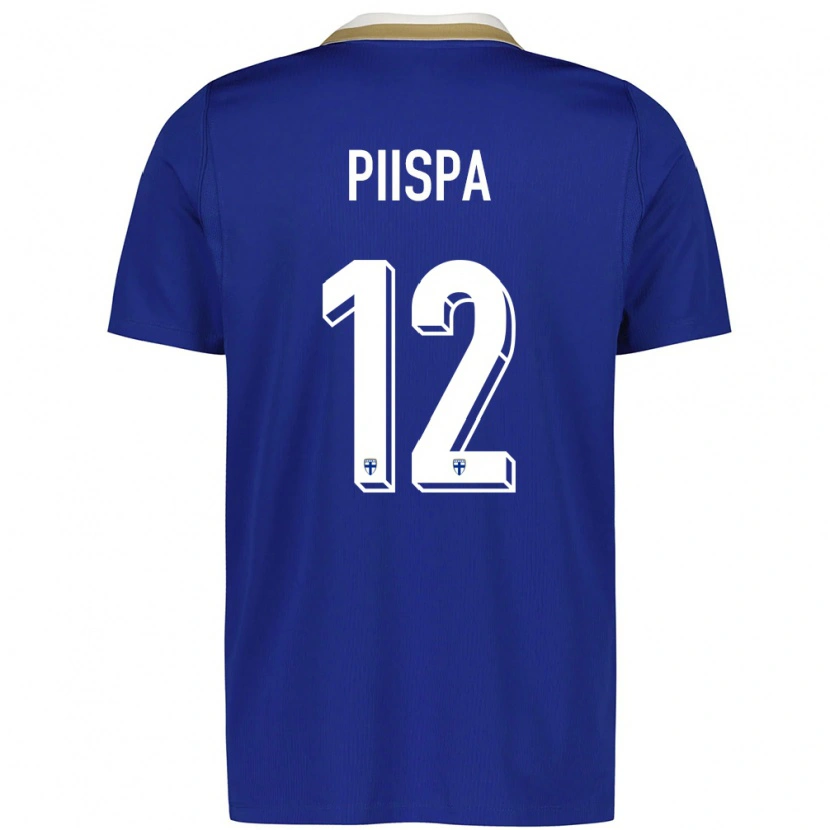 Danxen Dámské Finsko Aleksi Piispa #12 Modrá Bílá Daleko Hráčské Dresy 26-28 Dres