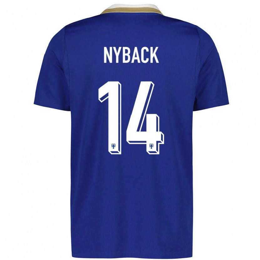 Danxen Dámské Finsko Iivo Nybäck #14 Modrá Bílá Daleko Hráčské Dresy 26-28 Dres