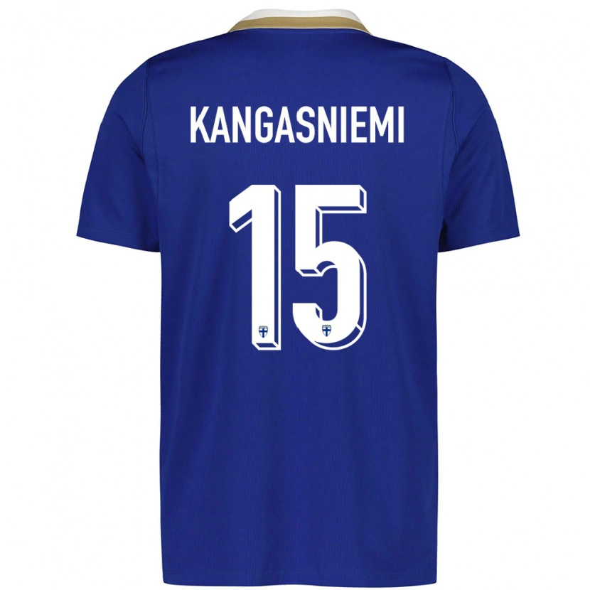 Danxen Dámské Finsko Ilari Kangasniemi #15 Modrá Bílá Daleko Hráčské Dresy 26-28 Dres