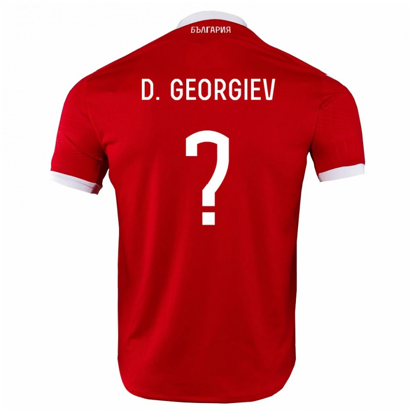 Danxen Dámské Bulharsko David Georgiev #0 Červená Bílá Daleko Hráčské Dresy 26-28 Dres