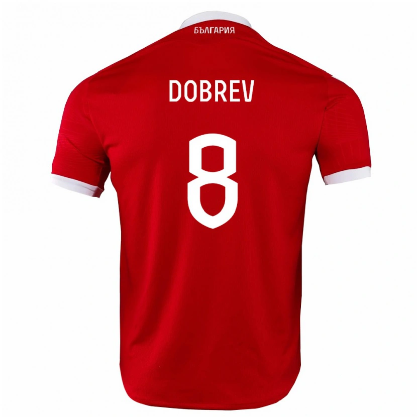 Danxen Dámské Bulharsko Viktor Dobrev #8 Červená Bílá Daleko Hráčské Dresy 26-28 Dres