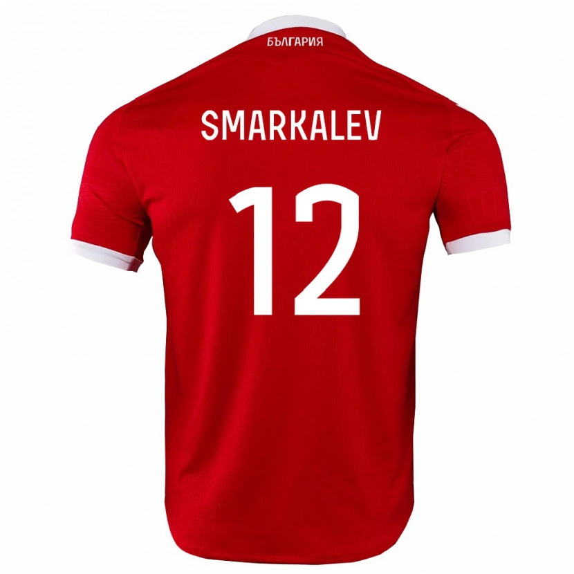 Danxen Dámské Bulharsko Stefan Smarkalev #12 Červená Bílá Daleko Hráčské Dresy 26-28 Dres