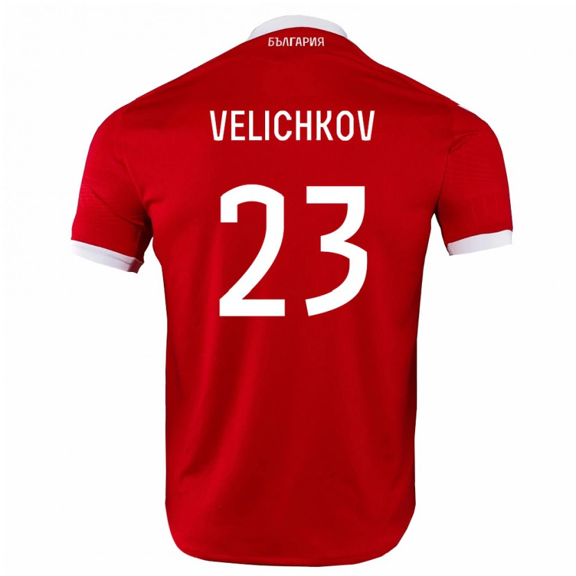 Danxen Dámské Bulharsko Martin Velichkov #23 Červená Bílá Daleko Hráčské Dresy 26-28 Dres