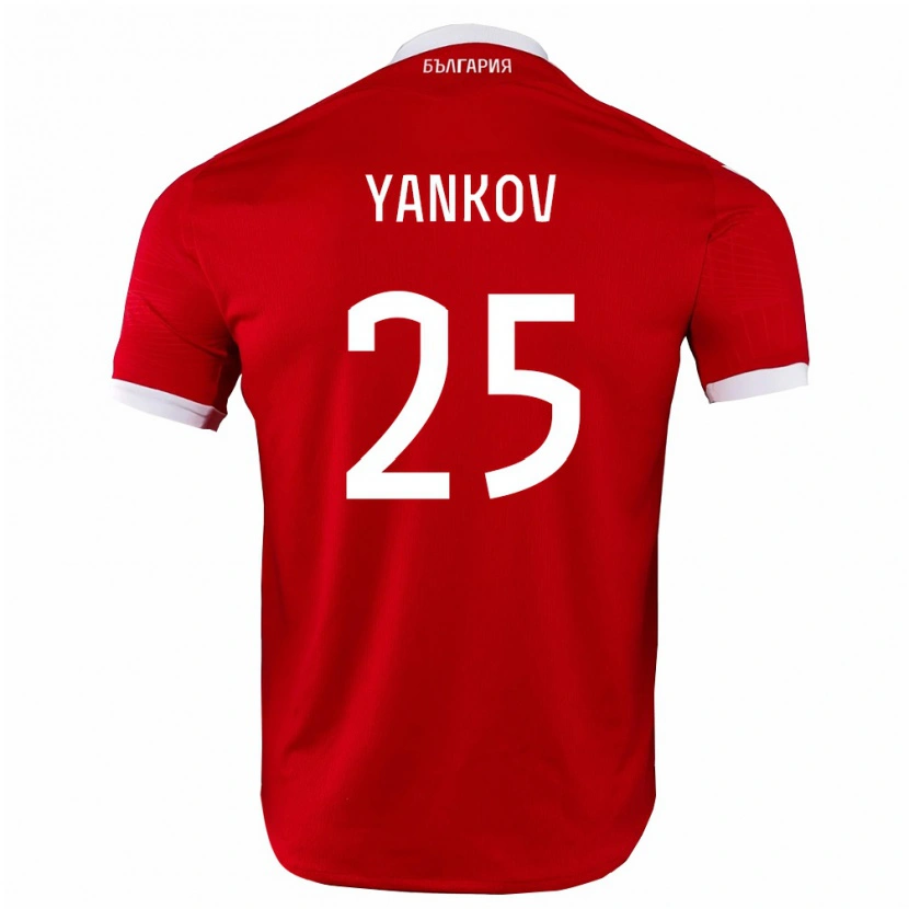 Danxen Dámské Bulharsko Dominik Yankov #25 Červená Bílá Daleko Hráčské Dresy 26-28 Dres
