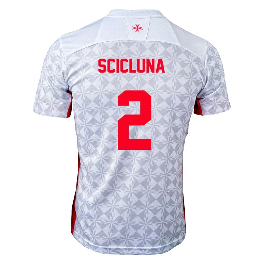 Danxen Dámské Malta Julian Scicluna #2 Šedá Bílá Červená Daleko Hráčské Dresy 26-28 Dres