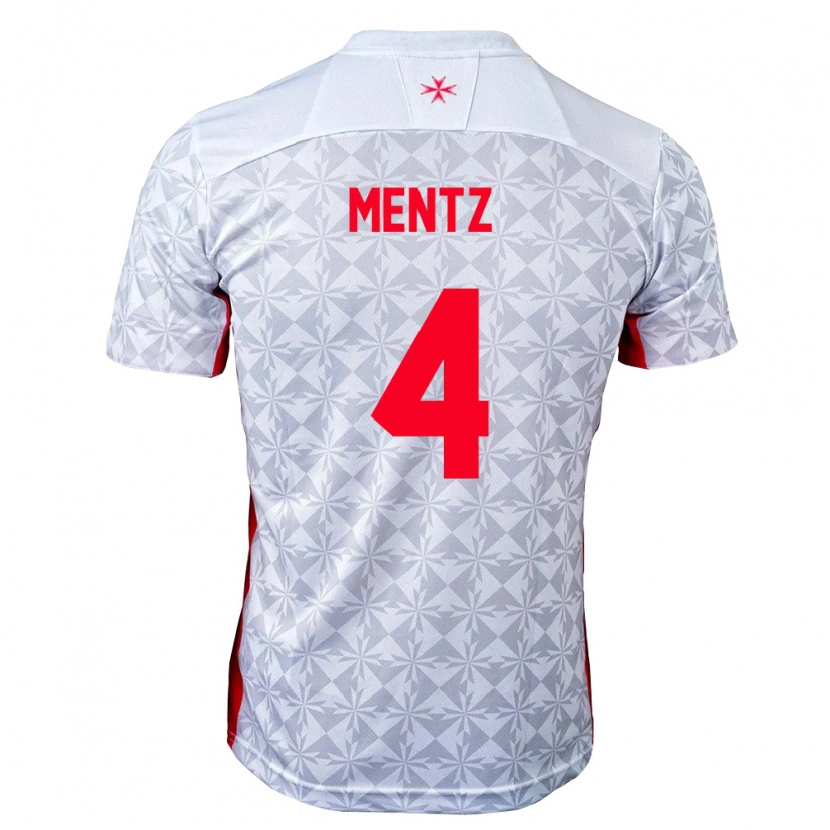 Danxen Dámské Malta Gabriel Mentz #4 Šedá Bílá Červená Daleko Hráčské Dresy 26-28 Dres