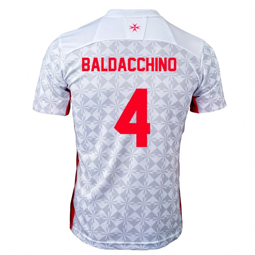 Danxen Dámské Malta Jerome Baldacchino #4 Šedá Bílá Červená Daleko Hráčské Dresy 26-28 Dres