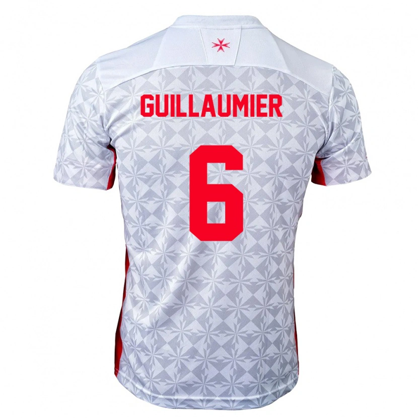 Danxen Dámské Malta Matthew Guillaumier #6 Šedá Bílá Červená Daleko Hráčské Dresy 26-28 Dres