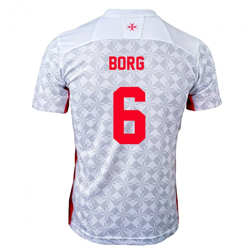 Danxen Dámské Malta Andy Borg #6 Šedá Bílá Červená Daleko Hráčské Dresy 26-28 Dres