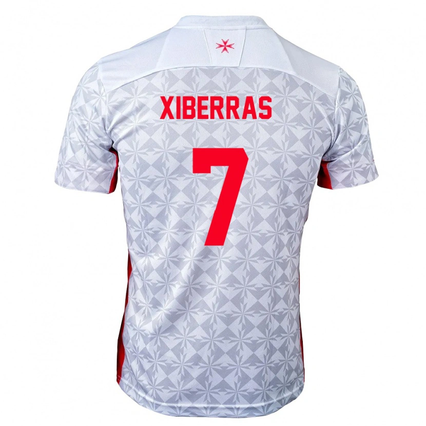 Danxen Dámské Malta Shaun Xiberras #7 Šedá Bílá Červená Daleko Hráčské Dresy 26-28 Dres