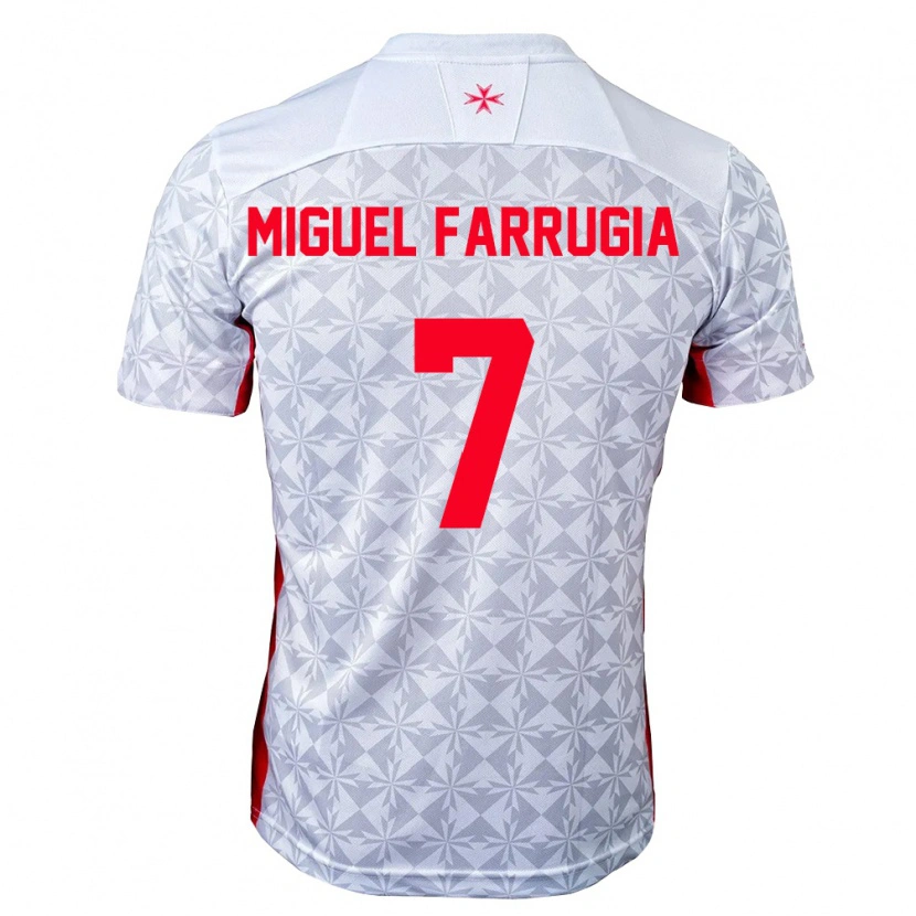 Danxen Dámské Malta Miguel Farrugia #7 Šedá Bílá Červená Daleko Hráčské Dresy 26-28 Dres