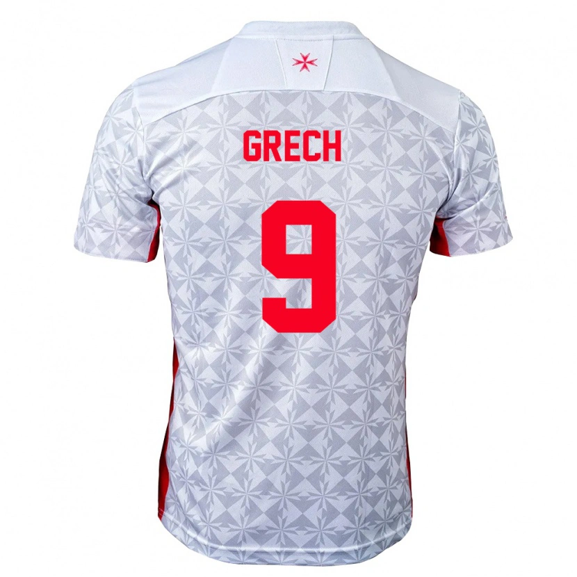 Danxen Dámské Malta Jake Grech #9 Šedá Bílá Červená Daleko Hráčské Dresy 26-28 Dres
