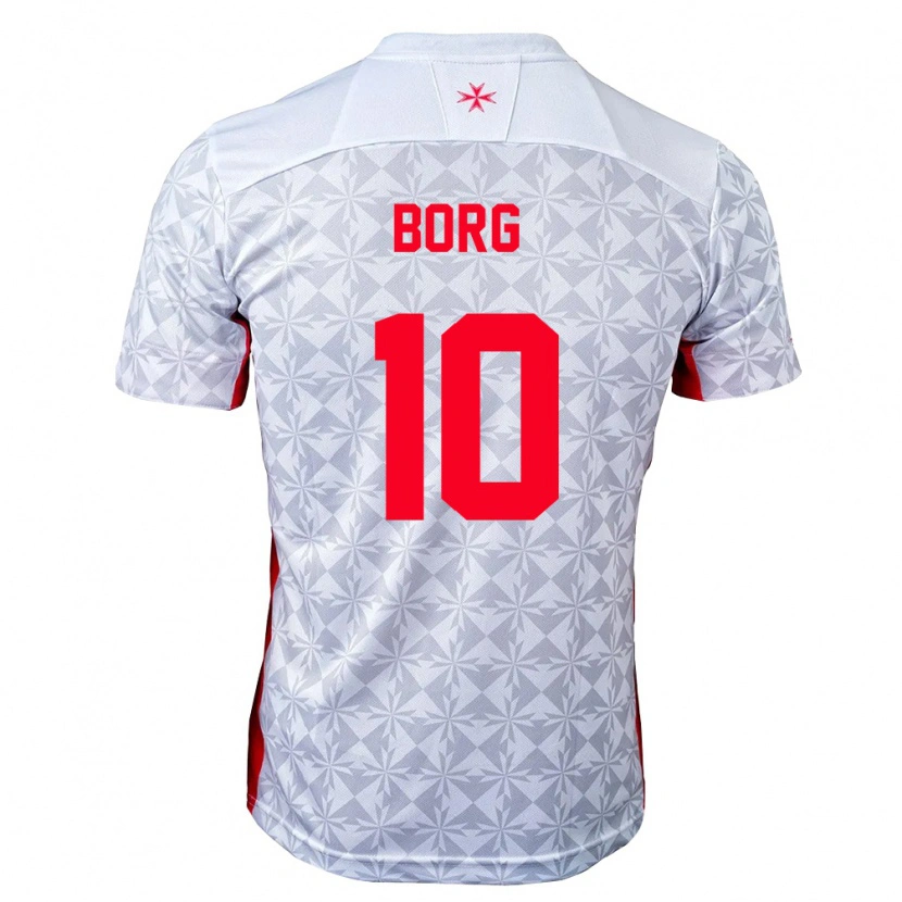 Danxen Dámské Malta Jake Borg #10 Šedá Bílá Červená Daleko Hráčské Dresy 26-28 Dres
