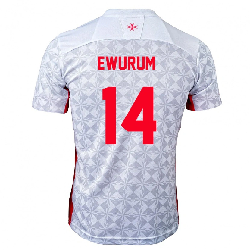 Danxen Dámské Malta Keyon Ewurum #14 Šedá Bílá Červená Daleko Hráčské Dresy 26-28 Dres