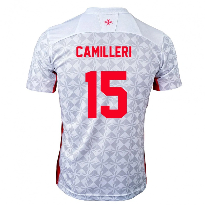 Danxen Dámské Malta Jack Camilleri #15 Šedá Bílá Červená Daleko Hráčské Dresy 26-28 Dres
