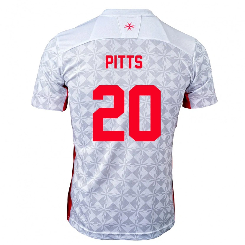 Danxen Dámské Malta Josh Pitts #20 Šedá Bílá Červená Daleko Hráčské Dresy 26-28 Dres