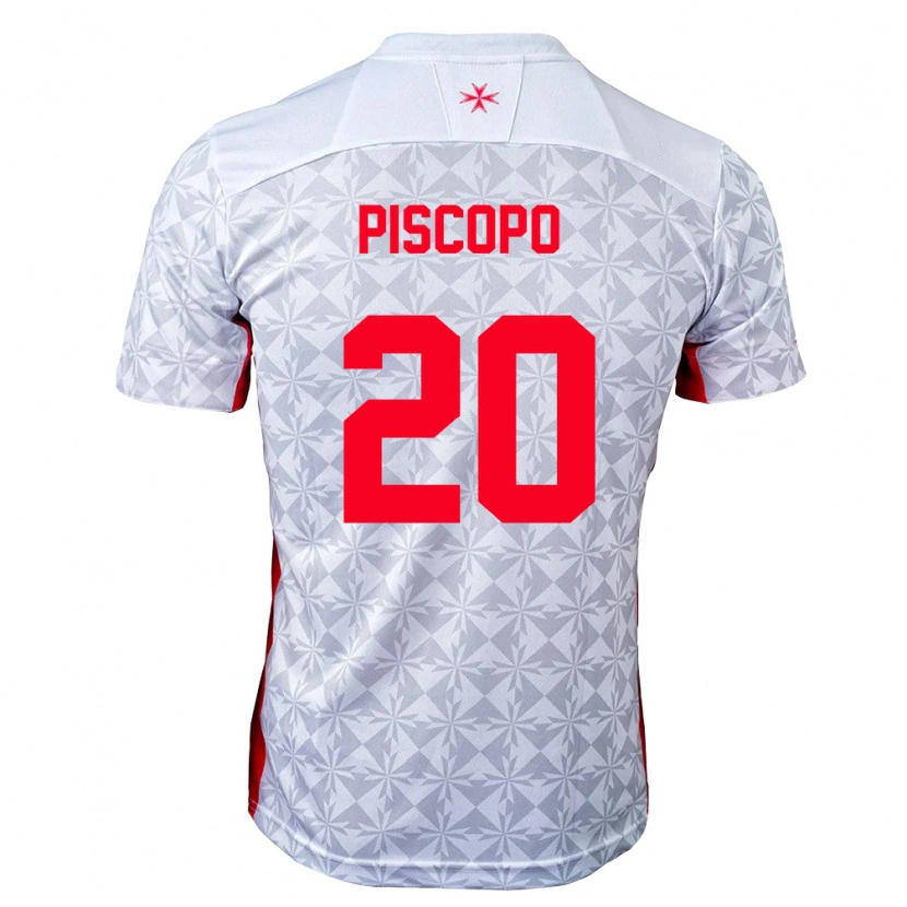 Danxen Dámské Malta Emerson Piscopo #20 Šedá Bílá Červená Daleko Hráčské Dresy 26-28 Dres