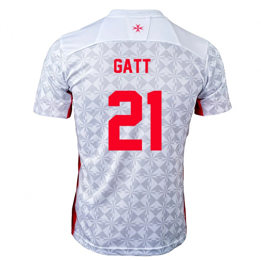 Danxen Dámské Malta Sean Gatt #21 Šedá Bílá Červená Daleko Hráčské Dresy 26-28 Dres