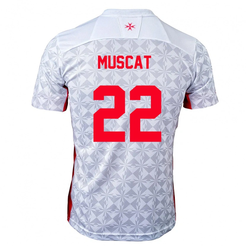 Danxen Dámské Malta Zach Muscat #22 Šedá Bílá Červená Daleko Hráčské Dresy 26-28 Dres