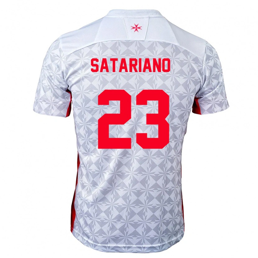 Danxen Dámské Malta Alexander Satariano #23 Šedá Bílá Červená Daleko Hráčské Dresy 26-28 Dres