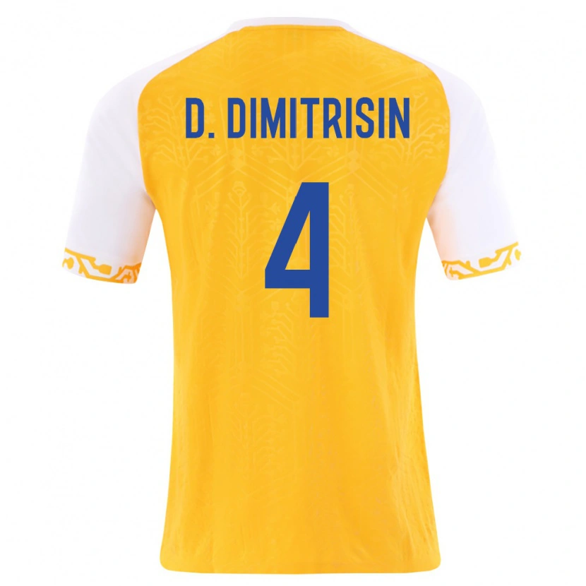 Danxen Dámské Moldavsko David Dimitrișin #4 Žlutá Bílá Daleko Hráčské Dresy 26-28 Dres