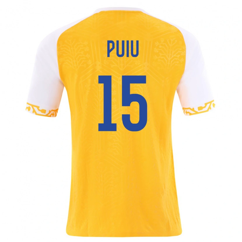 Danxen Dámské Moldavsko Bogdan Puiu #15 Žlutá Bílá Daleko Hráčské Dresy 26-28 Dres