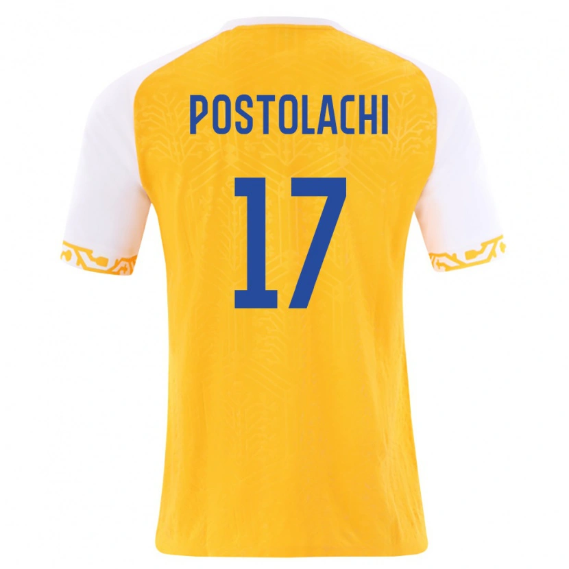Danxen Dámské Moldavsko Virgiliu Postolachi #17 Žlutá Bílá Daleko Hráčské Dresy 26-28 Dres