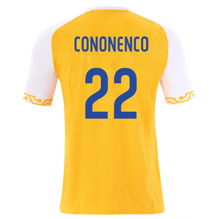 Danxen Dámské Moldavsko Maxim Cononenco #22 Žlutá Bílá Daleko Hráčské Dresy 26-28 Dres