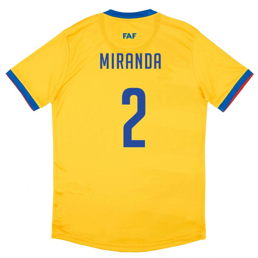 Danxen Dámské Andorra Pau Miranda #2 Žlutá Modrá Červená Daleko Hráčské Dresy 26-28 Dres