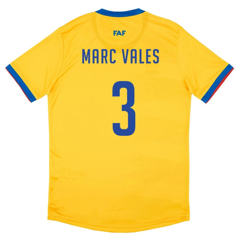 Danxen Dámské Andorra Marc Vales #3 Žlutá Modrá Červená Daleko Hráčské Dresy 26-28 Dres
