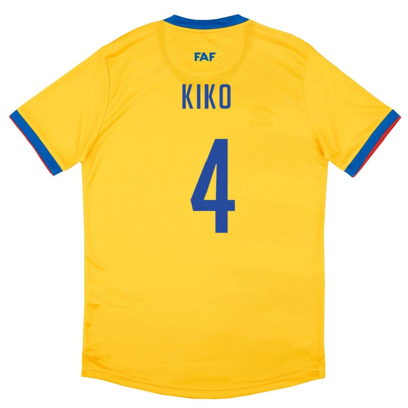 Danxen Dámské Andorra Kiko Pomares #4 Žlutá Modrá Červená Daleko Hráčské Dresy 26-28 Dres