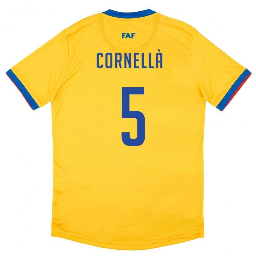 Danxen Dámské Andorra Alex Cornellà #5 Žlutá Modrá Červená Daleko Hráčské Dresy 26-28 Dres