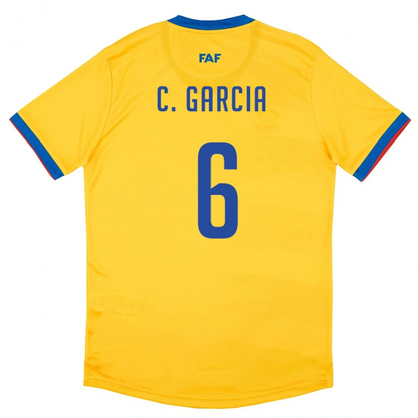 Danxen Dámské Andorra Christian Garcia #6 Žlutá Modrá Červená Daleko Hráčské Dresy 26-28 Dres