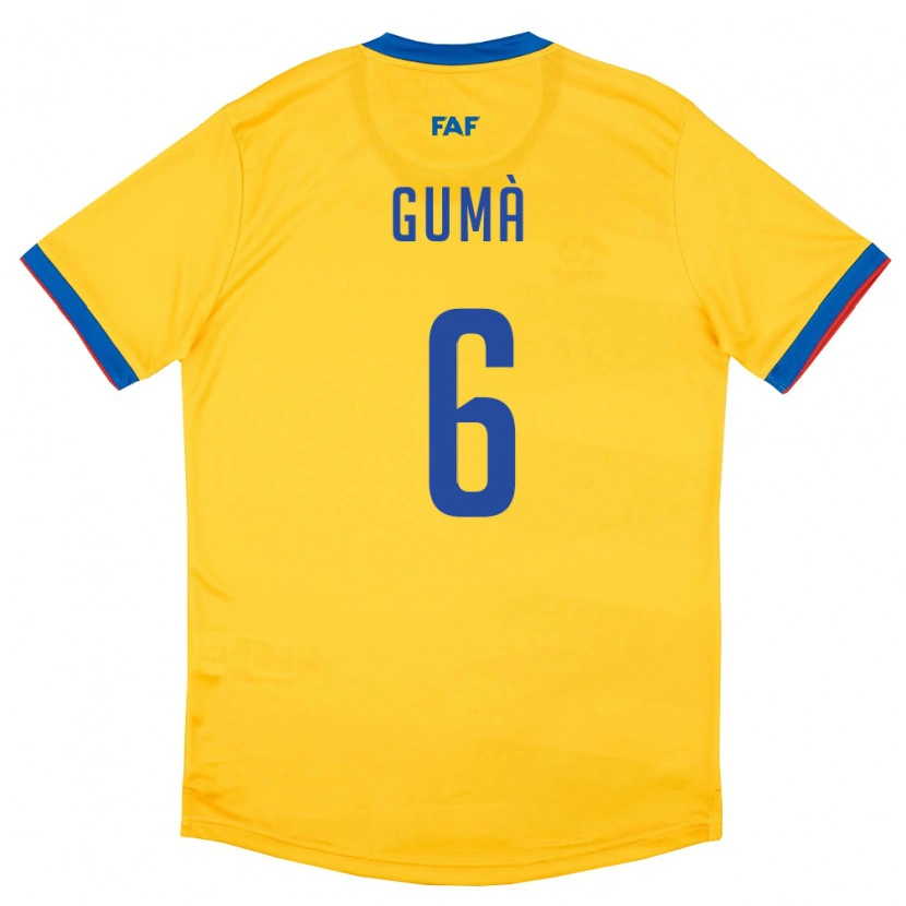 Danxen Dámské Andorra Arnau Gumà #6 Žlutá Modrá Červená Daleko Hráčské Dresy 26-28 Dres