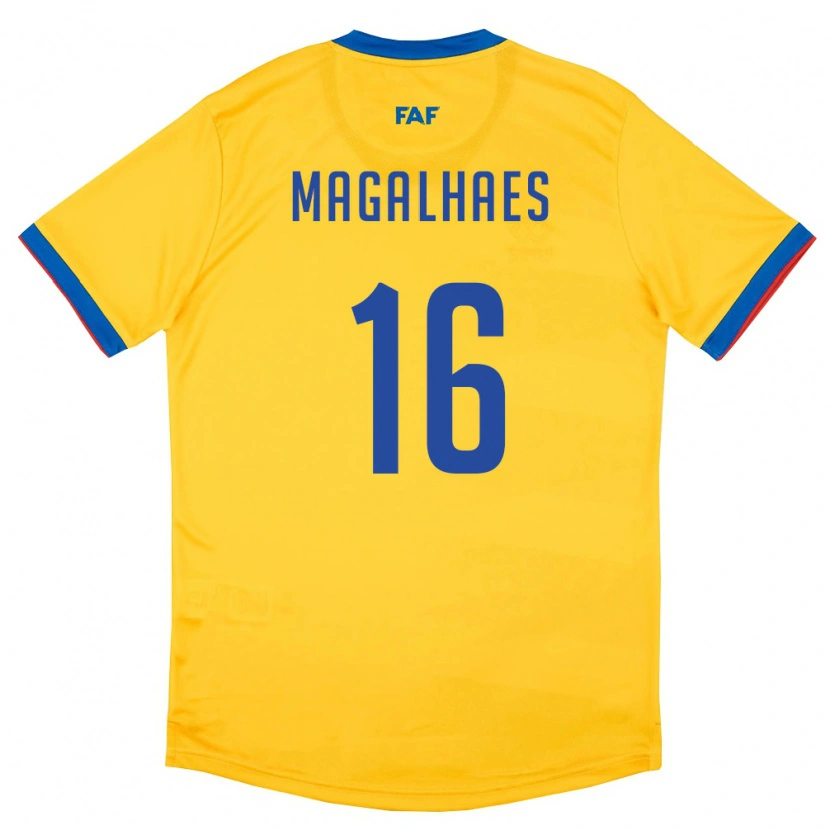 Danxen Dámské Andorra Lucas Magalhaes #16 Žlutá Modrá Červená Daleko Hráčské Dresy 26-28 Dres