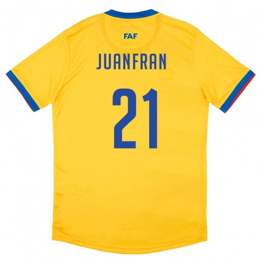 Danxen Dámské Andorra Juanfran #21 Žlutá Modrá Červená Daleko Hráčské Dresy 26-28 Dres